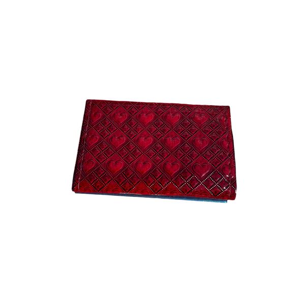 Red Hearts Retro Small New Card Wallet ID Card Holder Never used Deadstock - Picture 7 of 16